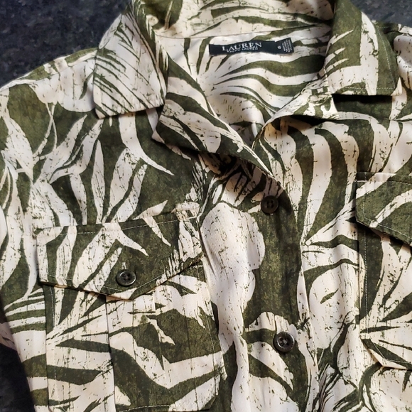 Lauren Ralph Lauren Leaf Print Jumpsuit - Green and White - Picture 3 of 4